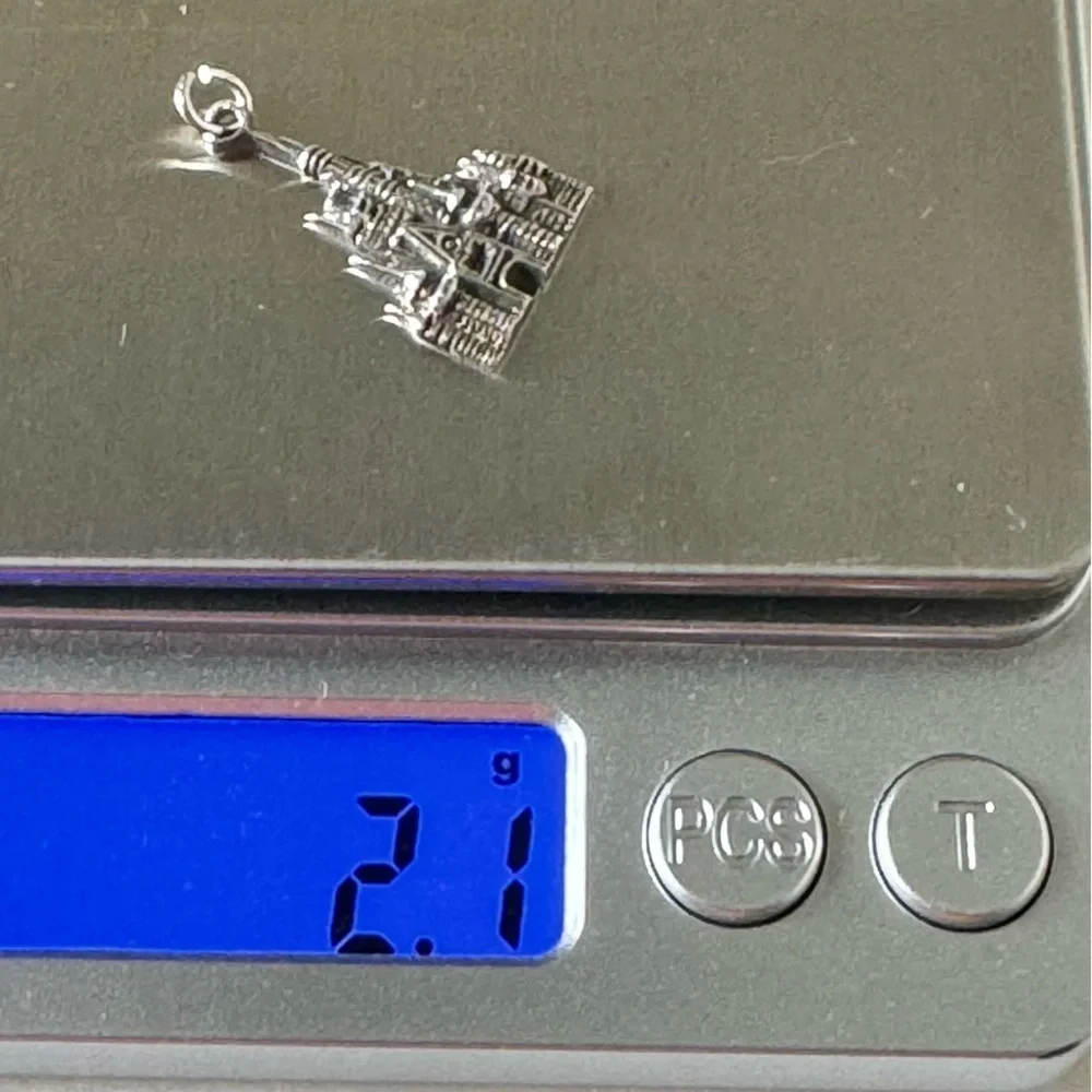 Disney 925 Sterling Silver Cinderella Castle Bracelet Charm Necklace Pendant